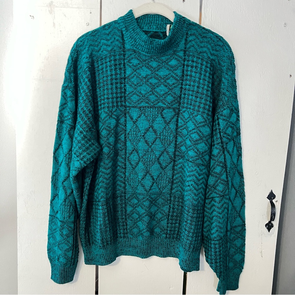 McGregor Vintage Green Knit Women's Sweater bottle neck
